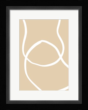 Framed Beige Lines 4 Print