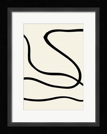 Framed Black Lines 1 Print