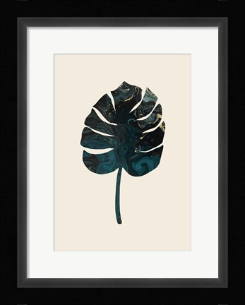 Framed Monstera Marble Green Print