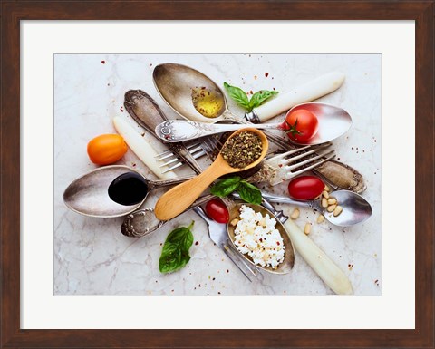 Framed Spoons &amp; Salad Print