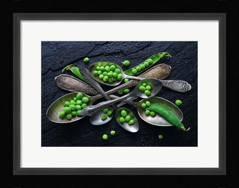 Framed Spoons &amp; Green Pea Print