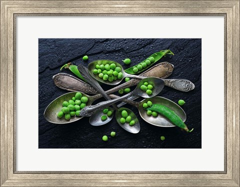 Framed Spoons &amp; Green Pea Print