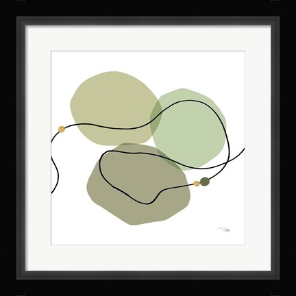 Framed Sinuous Trajectory green II Print