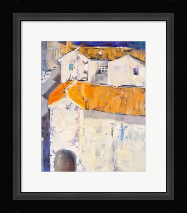 Framed Village Rooftops Print