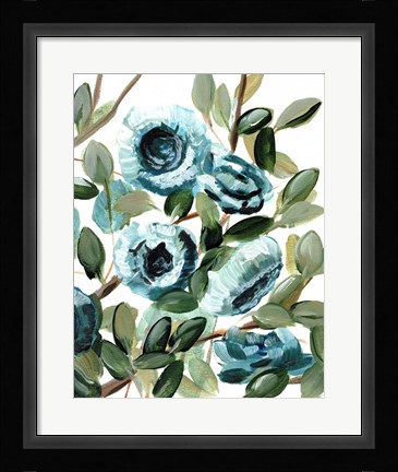 Framed Farmhouse Blue Bush IV Print
