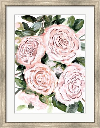 Framed Gentle Roses Pink Print