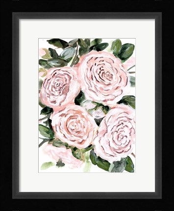 Framed Gentle Roses Pink Print