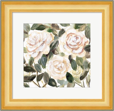 Framed Gentle Roses Yellow II Print