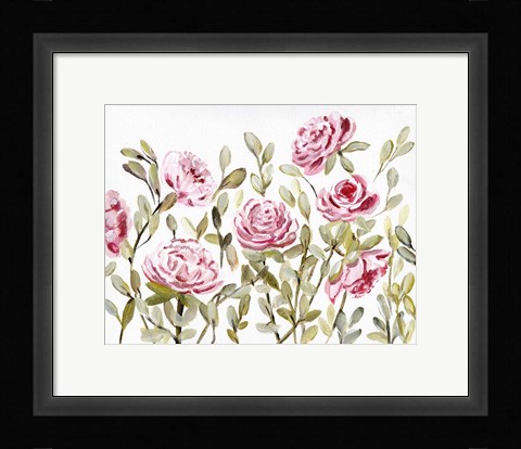 Framed Gentle Rosegarden Pink Print