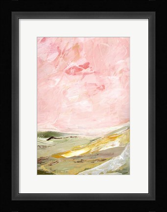 Framed Green and Pink Hills II Print
