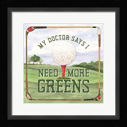 Framed Golf Days I-More Greens Print