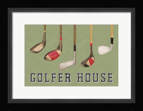 Framed Golf Days landscape II-Golfer House Print