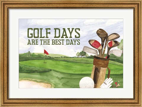 Framed Golf Days landscape IV-Best Days Print