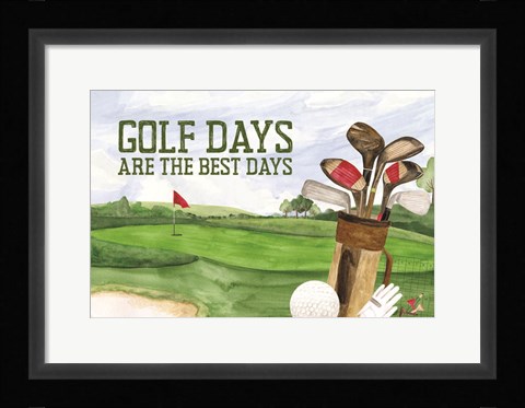 Framed Golf Days landscape IV-Best Days Print