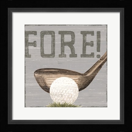 Framed Golf Days neutral V-Fore! Print
