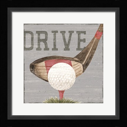 Framed Golf Days neutral VIII-Drive Print