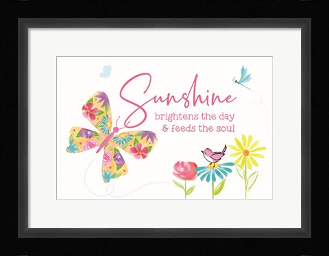 Framed Dreams Take Flight on White I Print