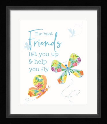 Framed Dreams Take Flight on White V Print