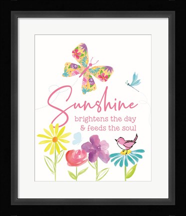 Framed Dreams Take Flight on White VI Print