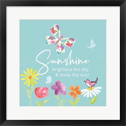 Framed Dreams Take Flight on Blue X Print