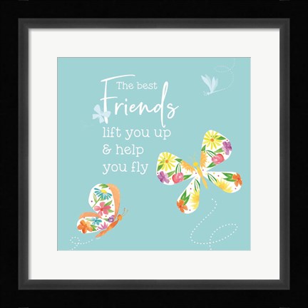 Framed Dreams Take Flight on Blue XII Print