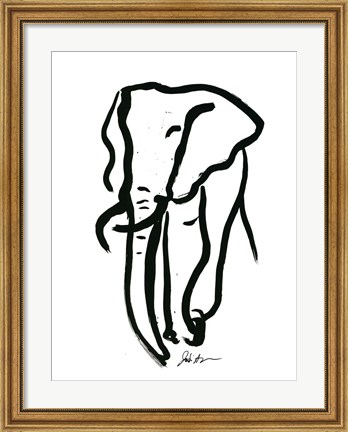 Framed Inked Safari II-Elephant Print