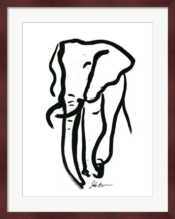 Framed Inked Safari II-Elephant Print