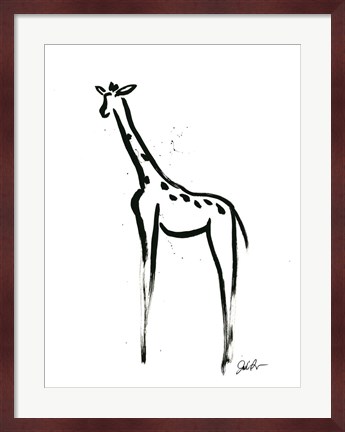 Framed Inked Safari IV-Giraffe 2 Print