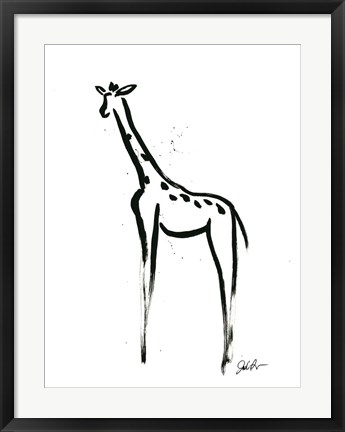 Framed Inked Safari IV-Giraffe 2 Print
