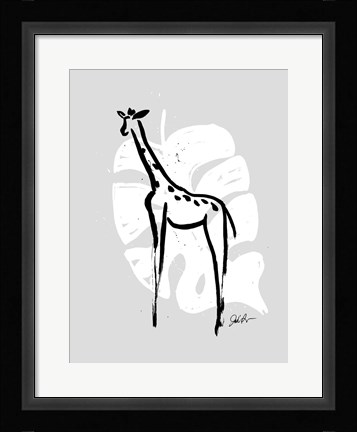 Framed Inked Safari Leaves IV-Giraffe 2 Print