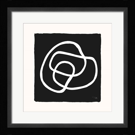 Framed Lines &amp; Curves on black III Print