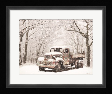 Framed Christmas Tree Truck Print