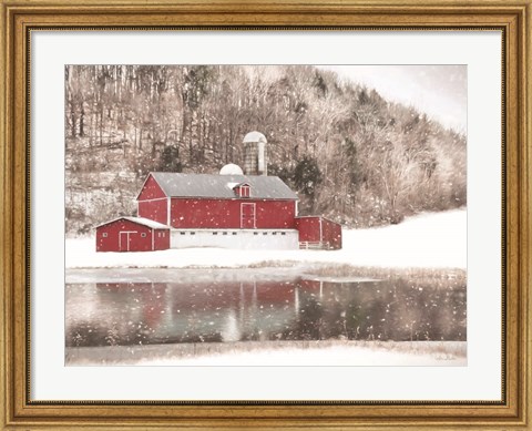 Framed Belleville Snowy Barn Print