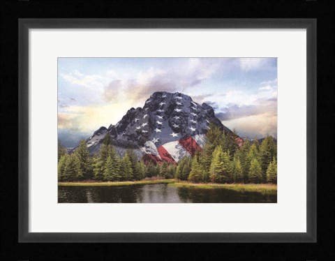 Framed Patriotic Tetons Print