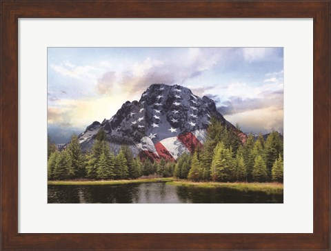 Framed Patriotic Tetons Print