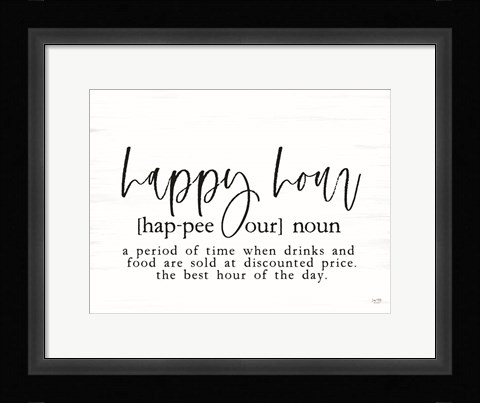 Framed Happy Hour Definition Print