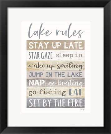 Framed Lake Rules Print