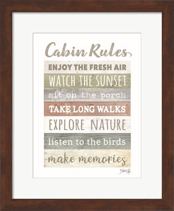 Framed Cabin Rules Print