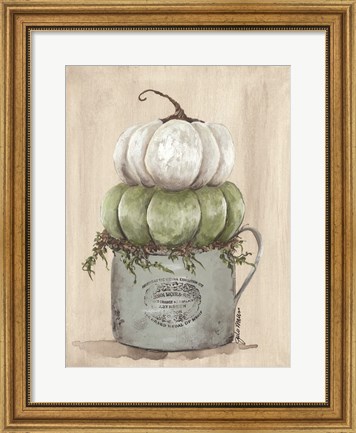 Framed Enamelware with Pumpkin Print