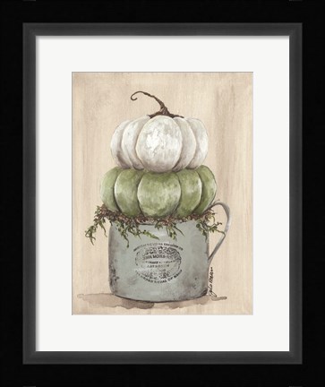 Framed Enamelware with Pumpkin Print