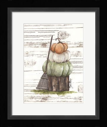 Framed Raking Leaves Print