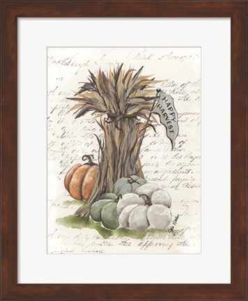 Framed Happy Harvest Corn Stalk Print