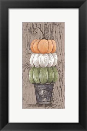 Framed Triple Pumpkin in Stamped Pot Print