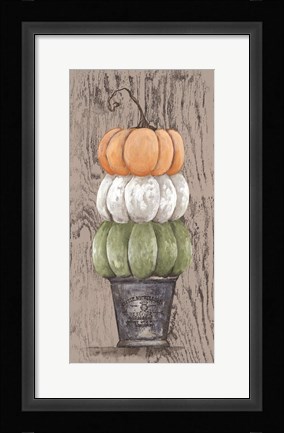 Framed Triple Pumpkin in Stamped Pot Print