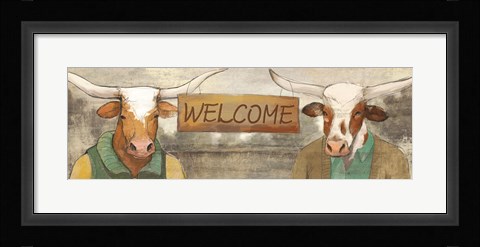 Framed Longhorn Welcome Print