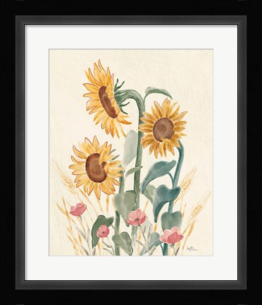 Framed Sunflower Season IX Bright Print