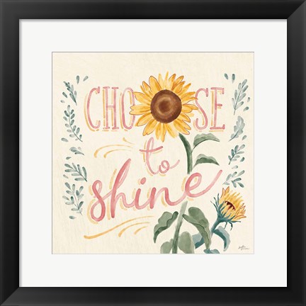 Framed Sunflower Season VII Bright Print