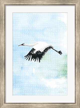 Framed Crane in Flight II Print