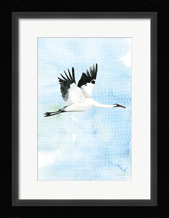 Framed Crane in Flight I Print