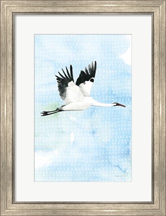 Framed Crane in Flight I Print